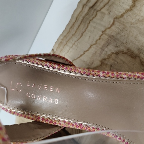Lc Lauren Conrad Limestone Cora Wedges, Light Orange/Pink Size 9.5 - Picture 4 of 12